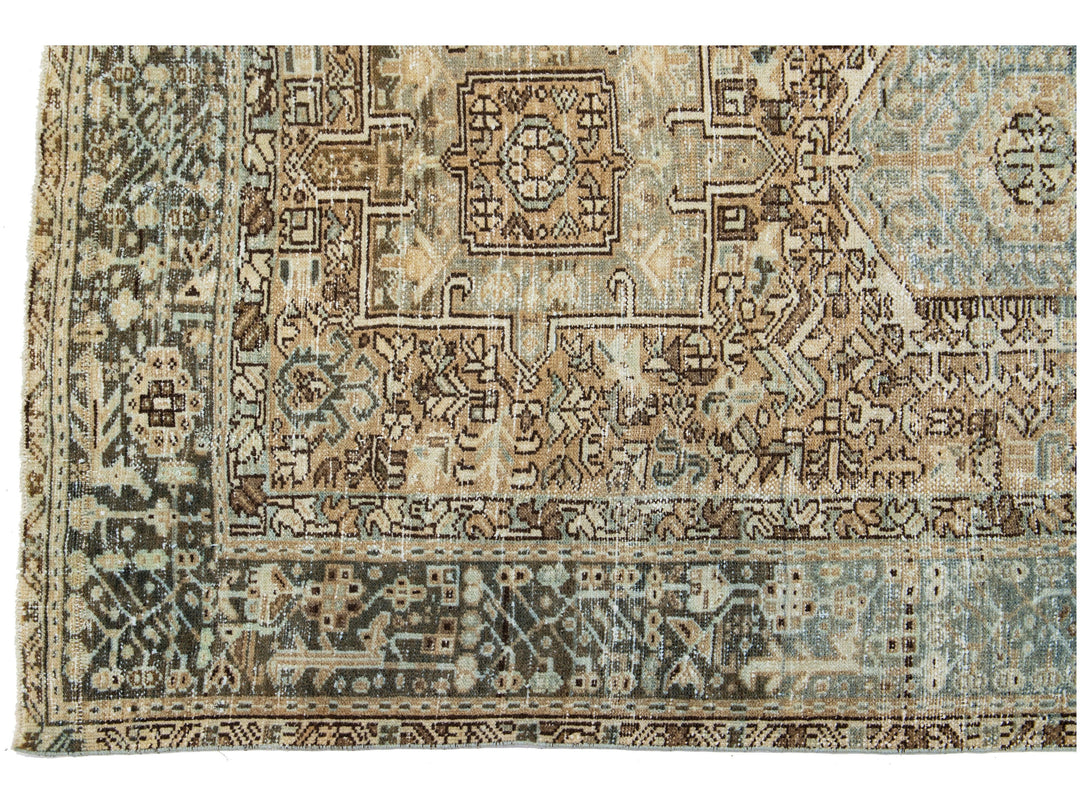 Antique Heriz Wool Runner 5 X 13