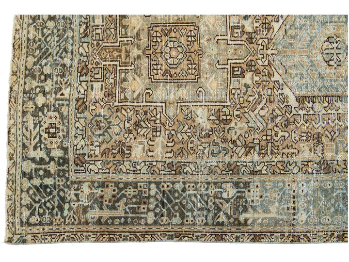 Antique Heriz Wool Runner 5 X 13