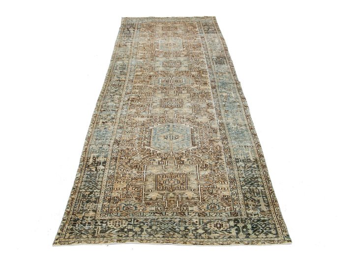 Antique Heriz Wool Runner 5 X 13