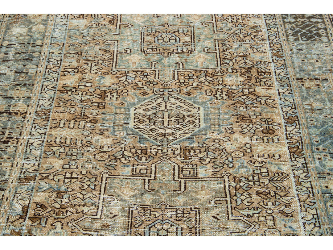 Antique Heriz Wool Runner 5 X 13