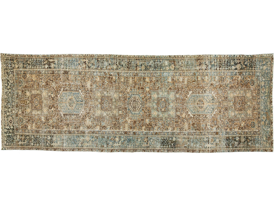 Antique Heriz Wool Runner 5 X 13