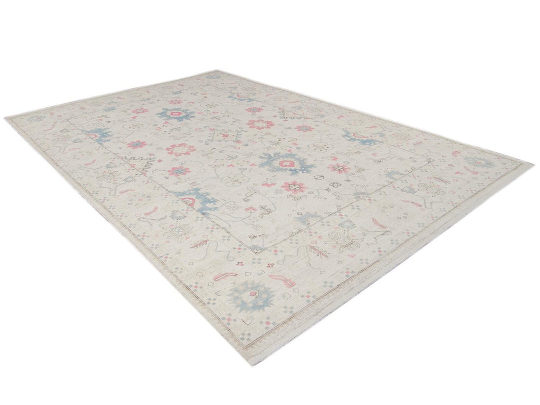 Modern Afghan Khotan Wool Rug 9 X 13