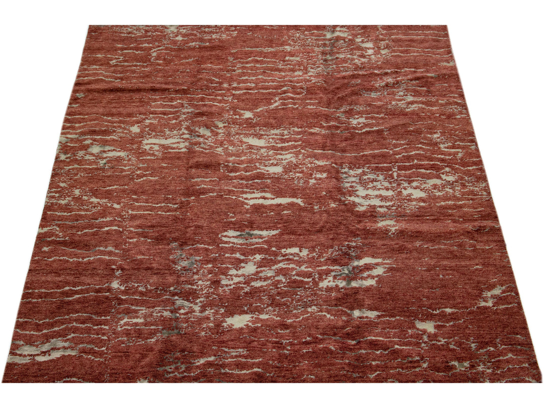 Modern Indian Wool & Silk Rug 8 X 10