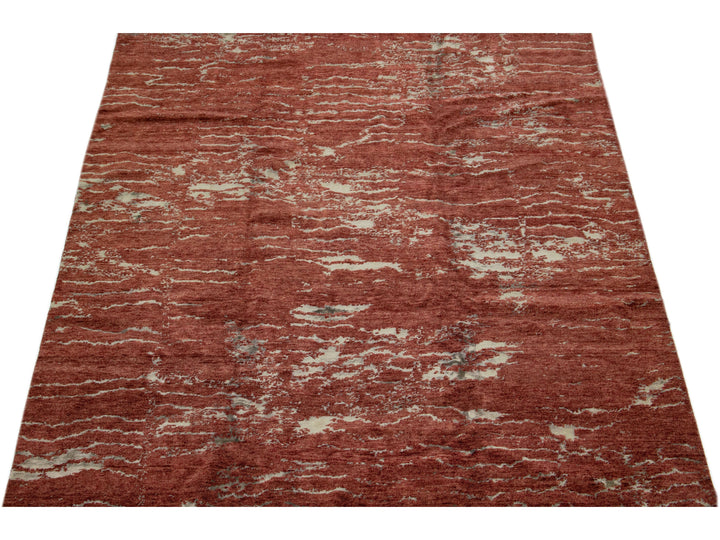 Modern Indian Wool & Silk Rug 8 X 10