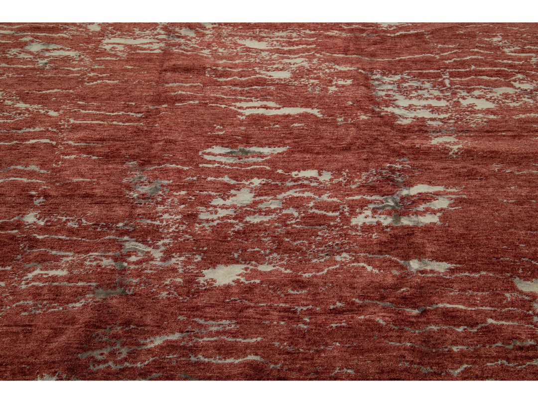 Modern Indian Wool & Silk Rug 8 X 10