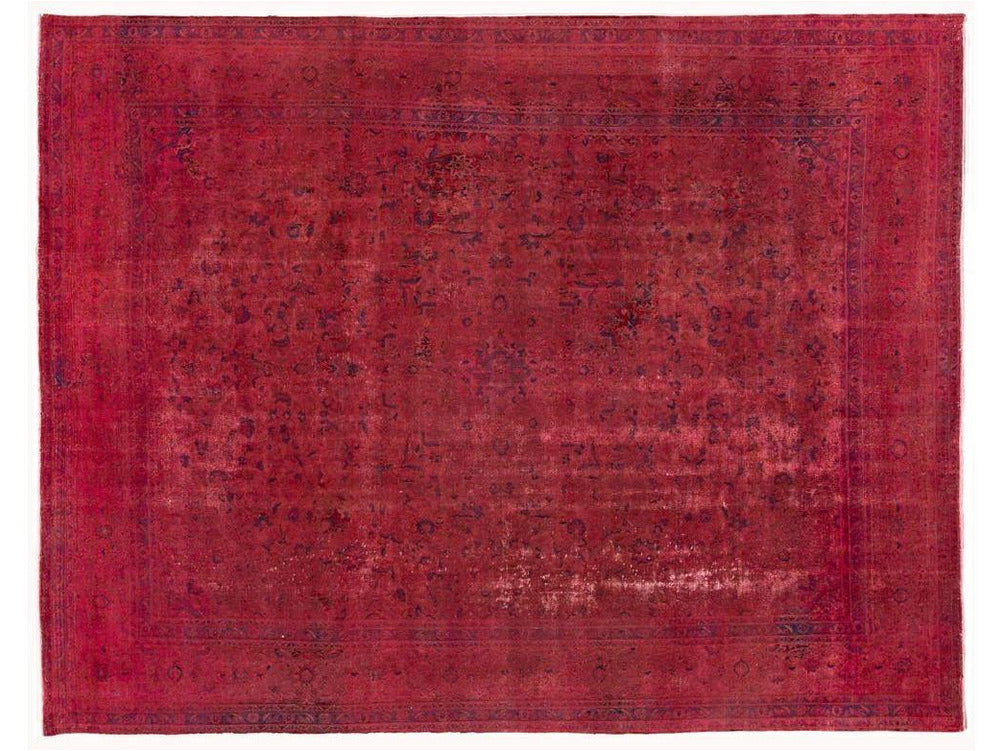 Vintage Pink Distressed Overdyed Rug 10 X 13