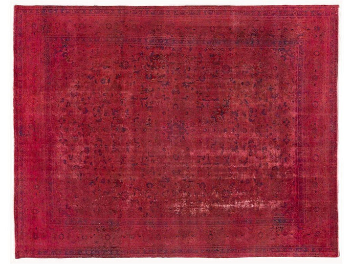 Vintage Pink Distressed Overdyed Rug 10 X 13