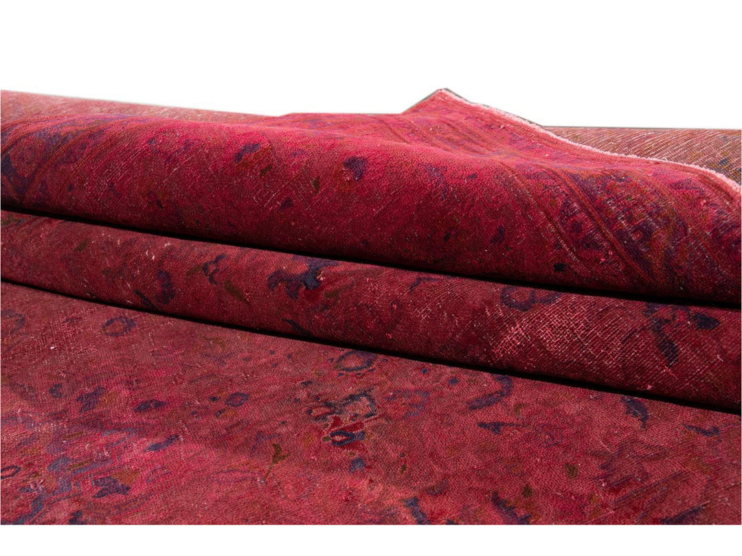 Vintage Pink Distressed Overdyed Rug 10 X 13