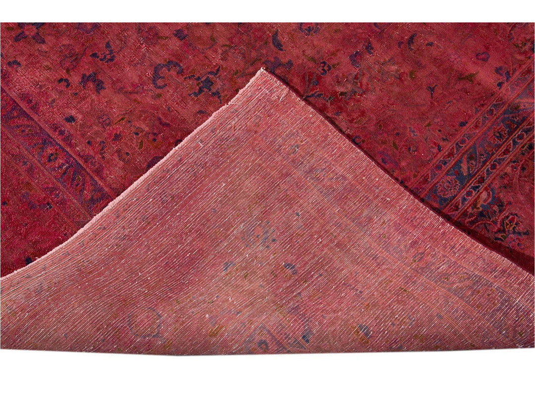 Vintage Pink Distressed Overdyed Rug 10 X 13