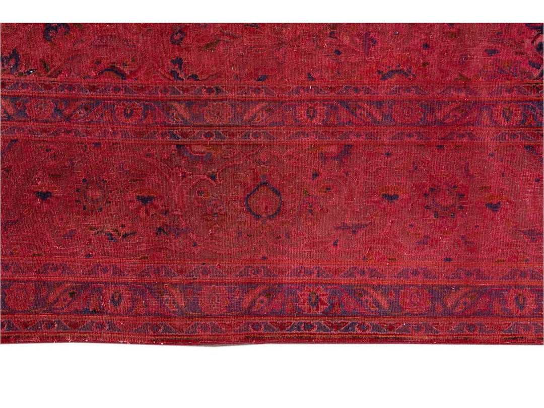 Vintage Pink Distressed Overdyed Rug 10 X 13