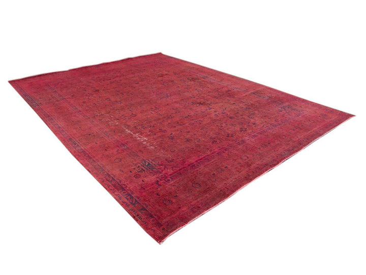 Vintage Pink Distressed Overdyed Rug 10 X 13