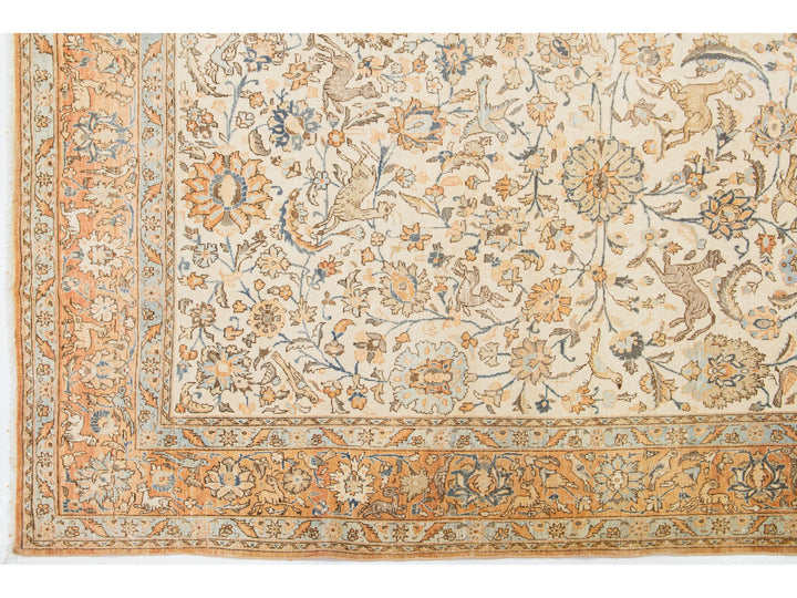 Antique Tabriz Wool Rug 9 X 12