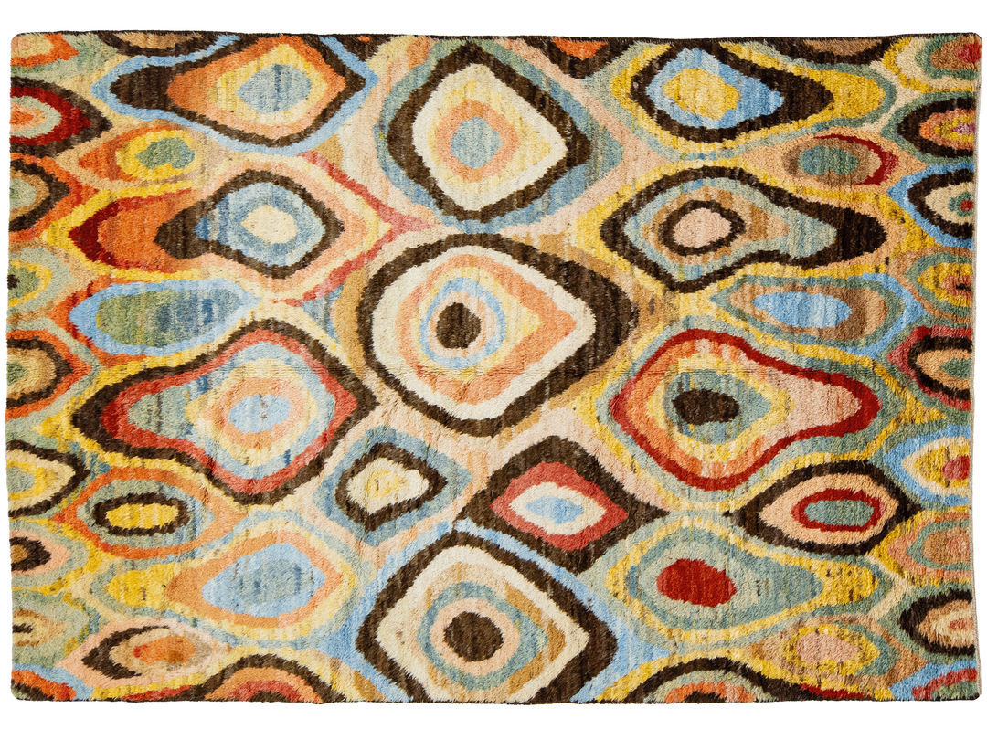 Modern Moroccan Wool Rug 6 X 9