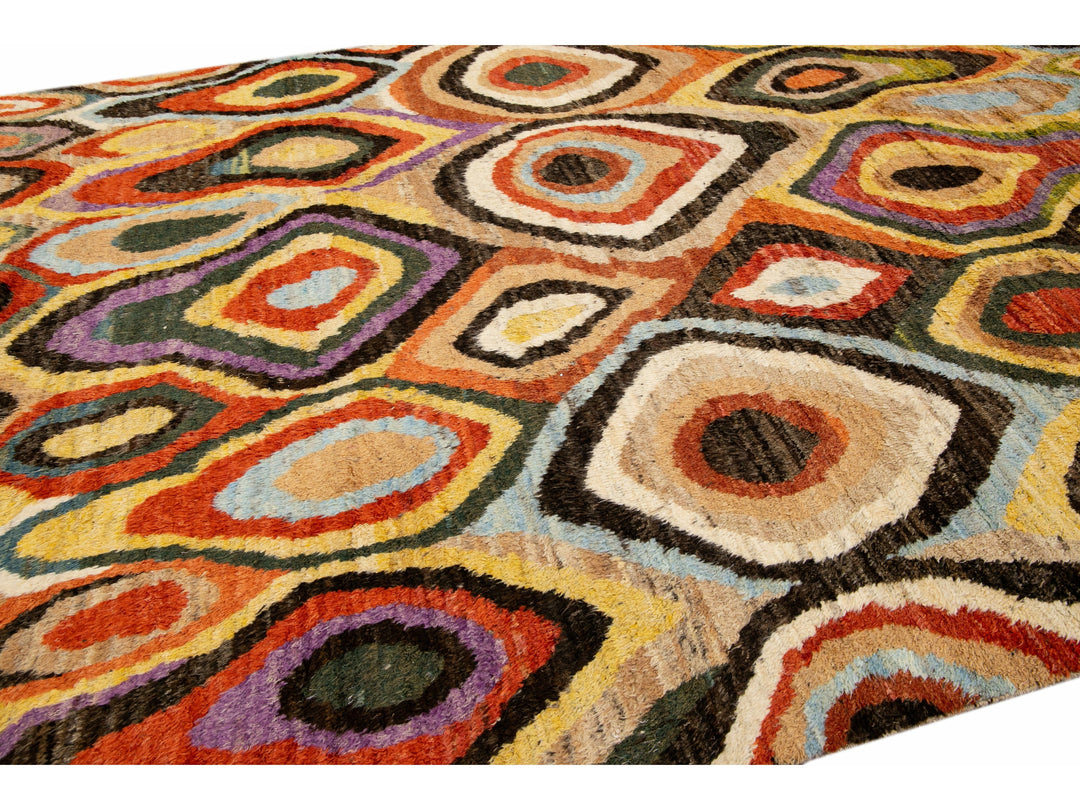 Modern Moroccan Wool Rug 9 X 12