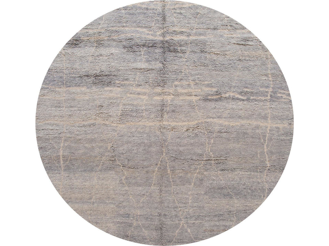 Modern Gray Moroccan Wool Rug 10 X 15