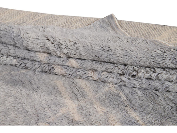Modern Gray Moroccan Wool Rug 10 X 15