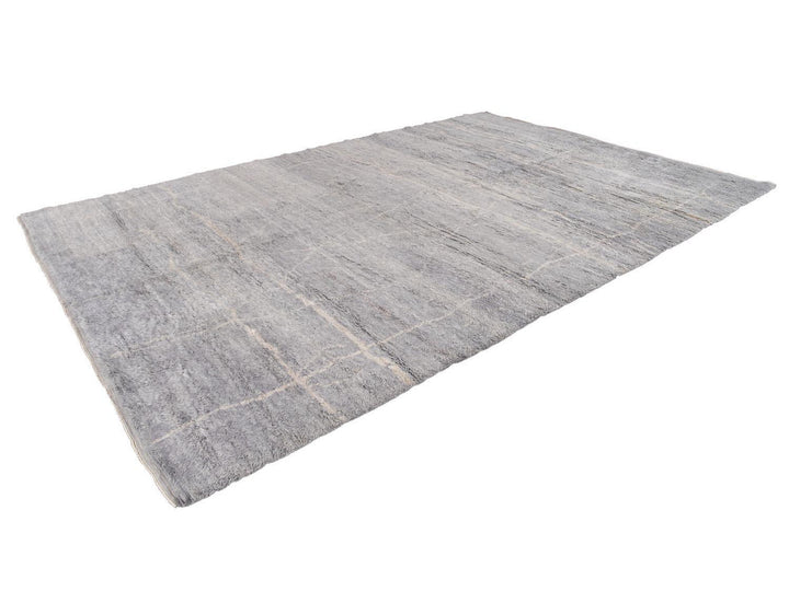 Modern Gray Moroccan Wool Rug 10 X 15