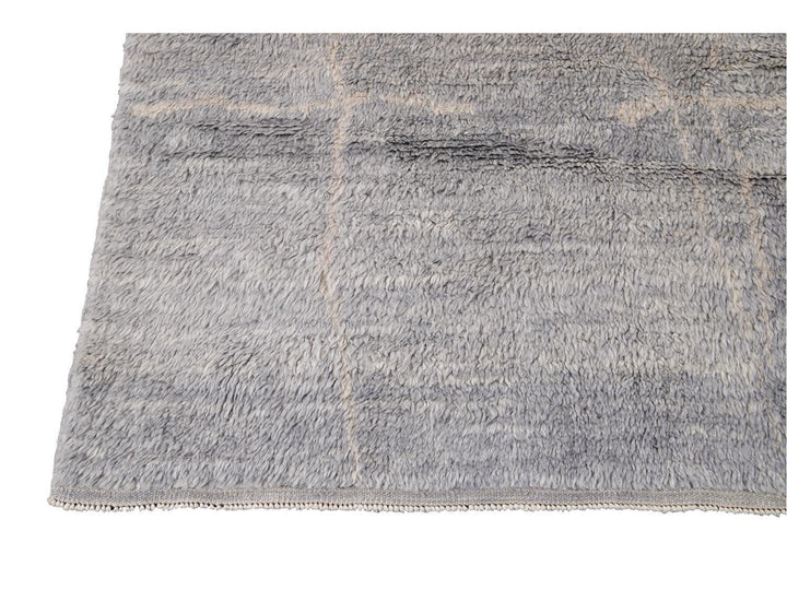 Modern Gray Moroccan Wool Rug 10 X 15