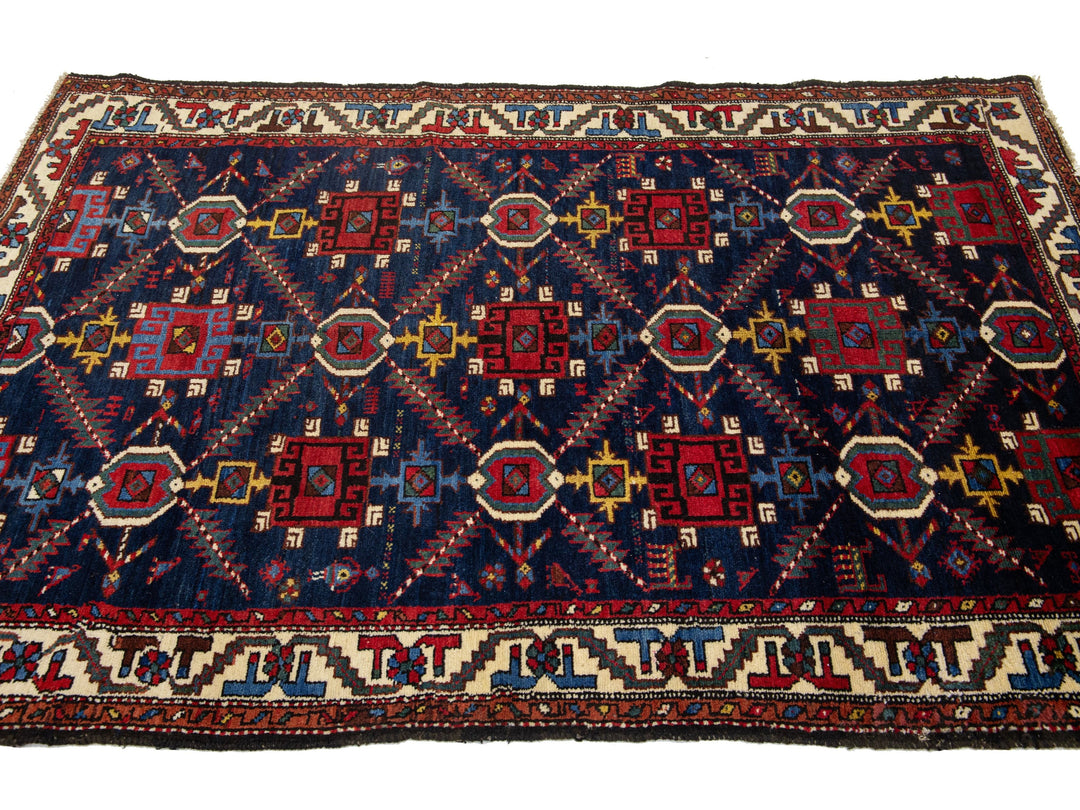 Antique Bakhtiari Wool Rug 4 X 6