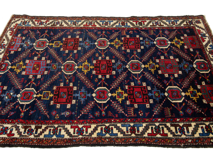 Antique Bakhtiari Wool Rug 4 X 6