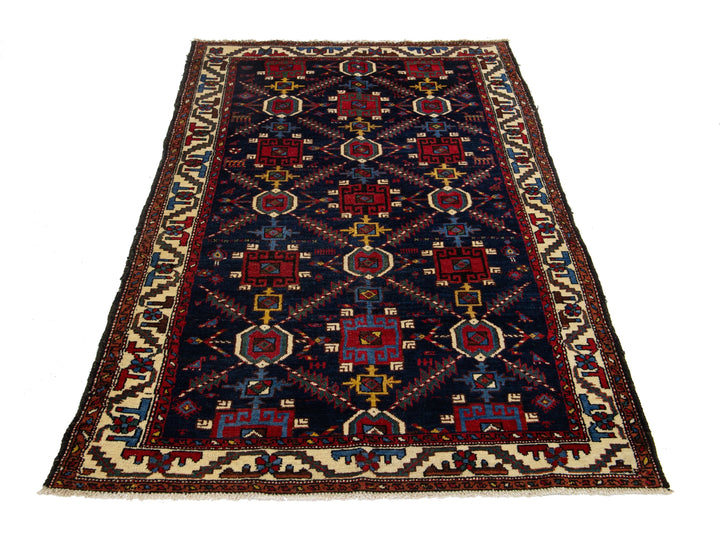 Antique Bakhtiari Wool Rug 4 X 6