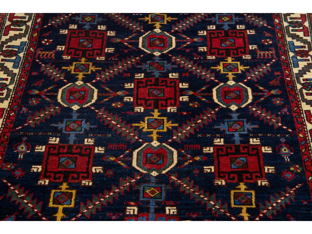 Antique Bakhtiari Wool Rug 4 X 6