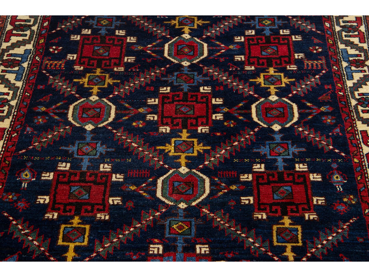 Antique Bakhtiari Wool Rug 4 X 6