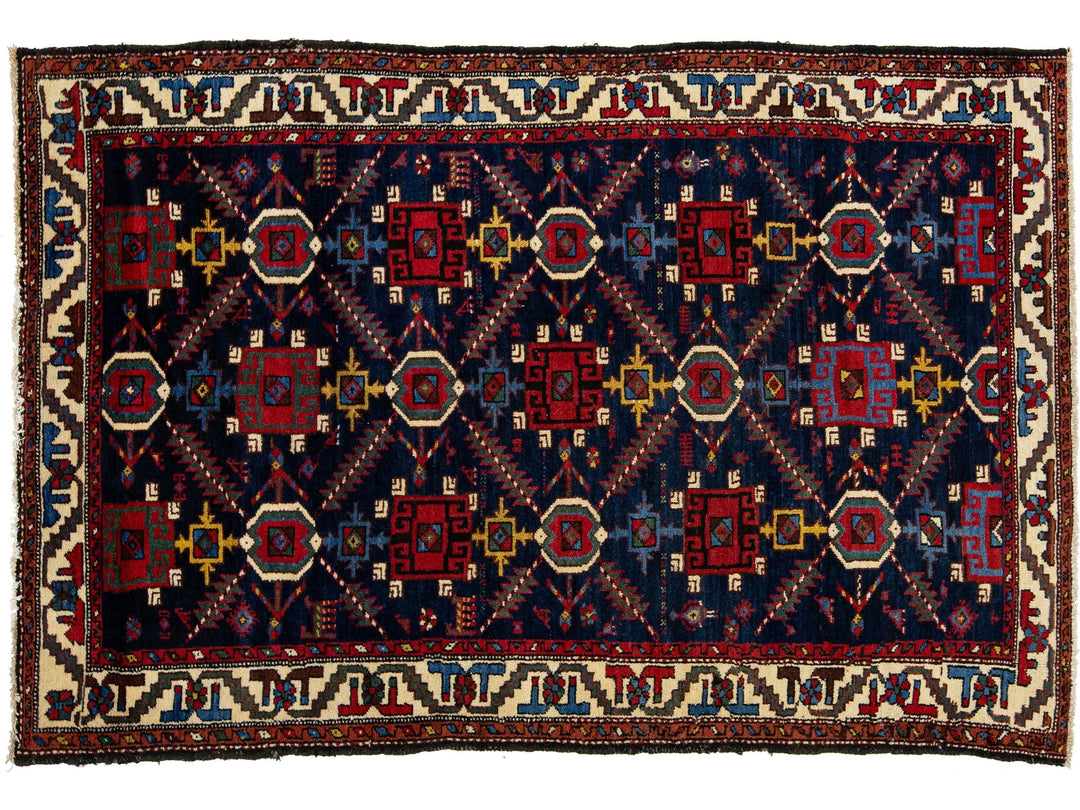 Antique Bakhtiari Wool Rug 4 X 6