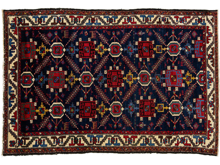 Antique Bakhtiari Wool Rug 4 X 6