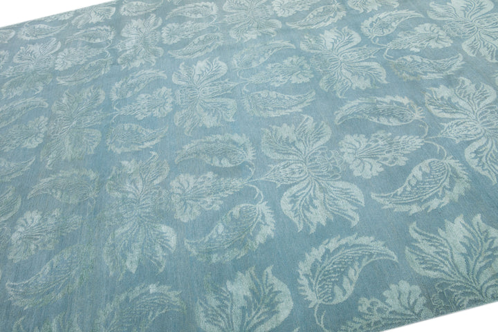 Modern Nepalese Wool and Silk Rug 9 X 12