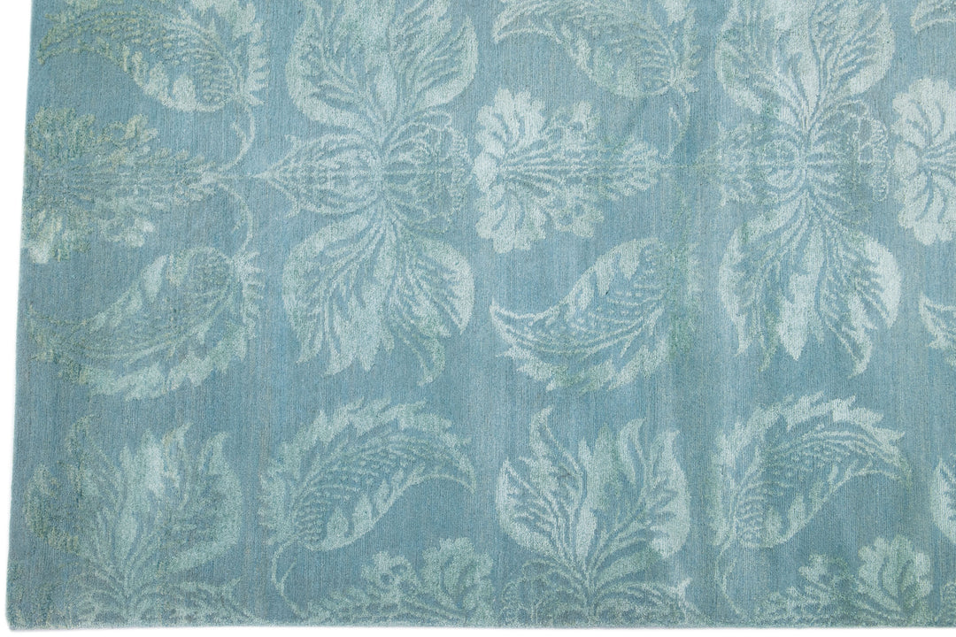 Modern Nepalese Wool and Silk Rug 9 X 12