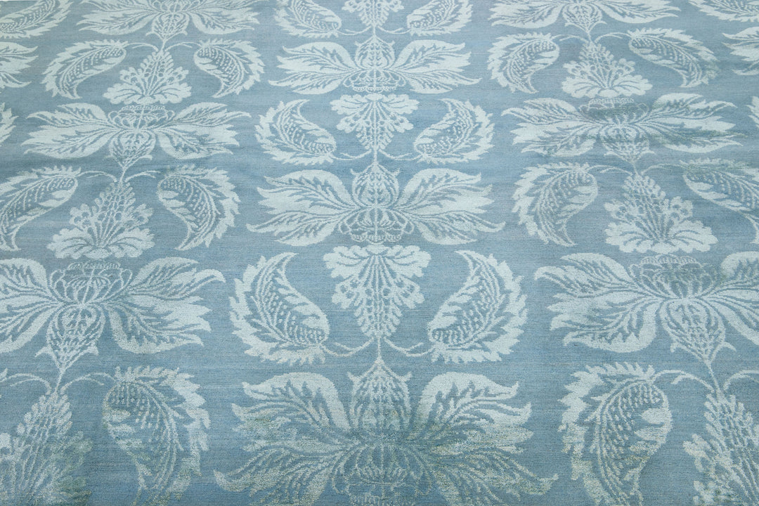 Modern Nepalese Wool and Silk Rug 9 X 12