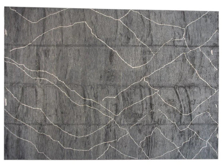 Modern Moroccan-Style Oversize Wool Rug 13 x 19