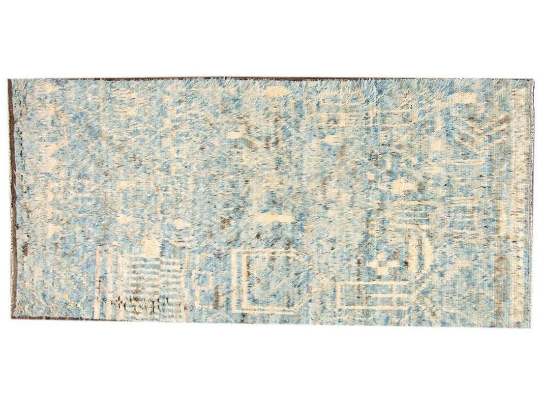 Modern Moroccan-Style Wool Rug 6 X 12