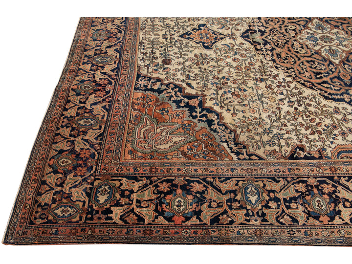 Antique Sarouk Wool Rug 9 X 12