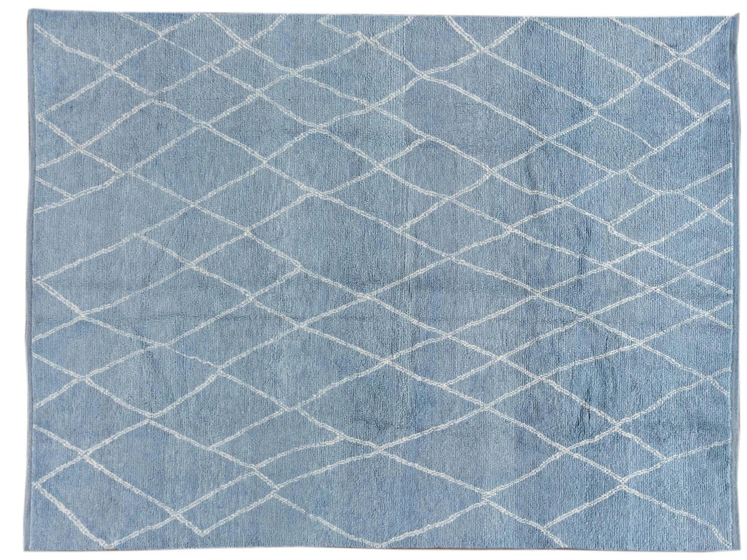 Modern Moroccan-Style Wool Rug 9 X 12