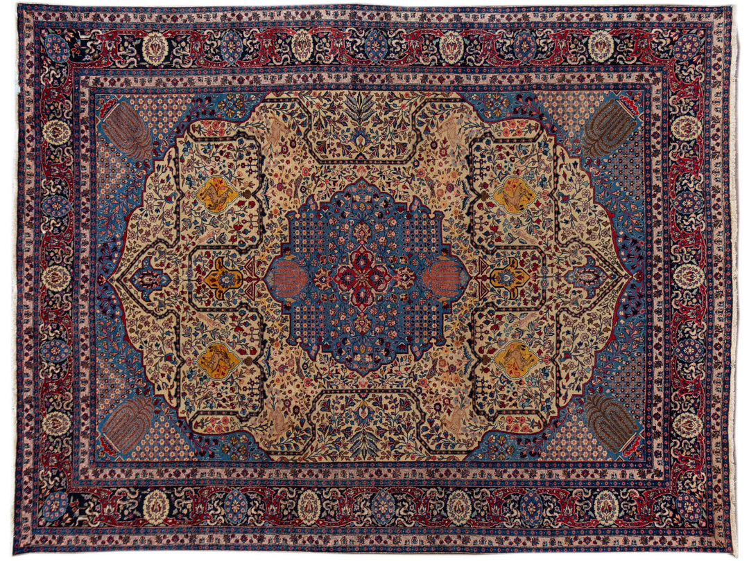 Antique Tabriz Wool Rug 12 X 15