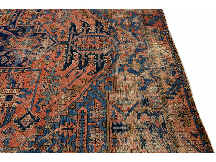 Antique Heriz  Wool Rug 9 X 13