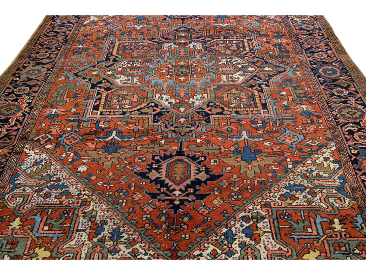 Antique Heriz Wool Rug 8 X 11