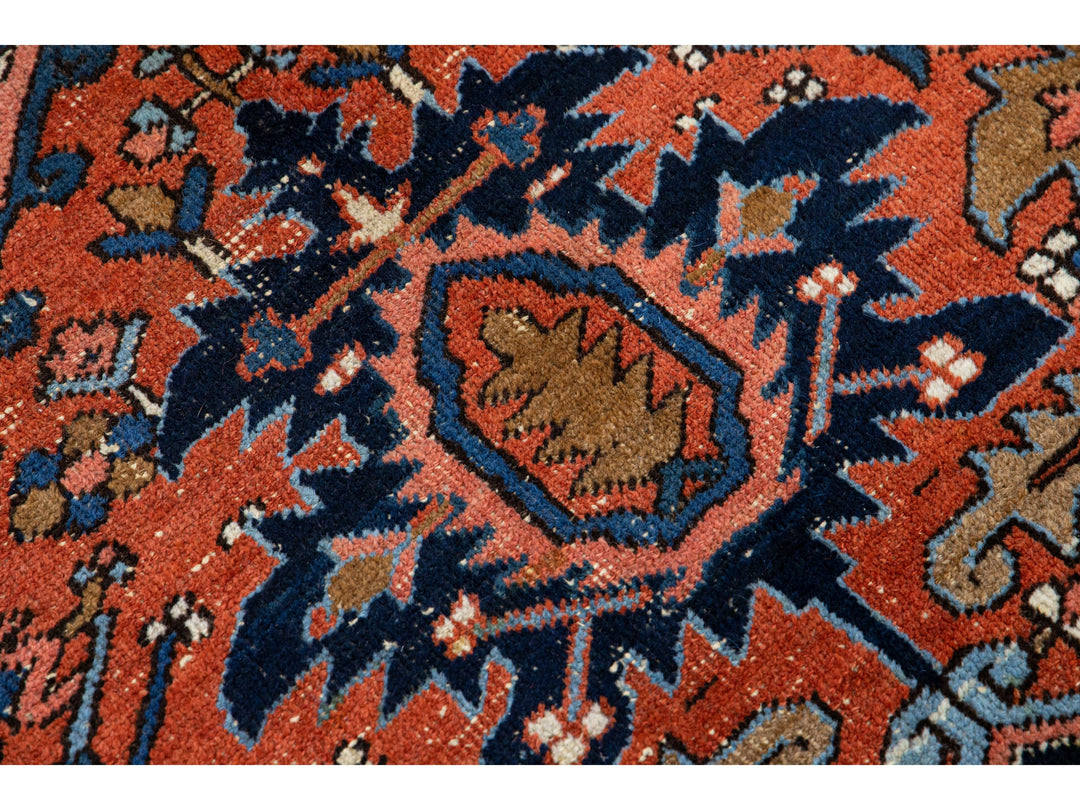 Antique Heriz Wool Rug 8 X 11