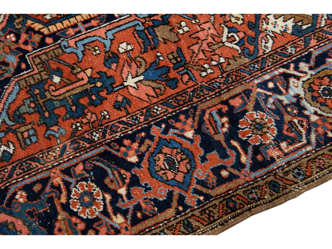 Antique Heriz Wool Rug 8 X 11