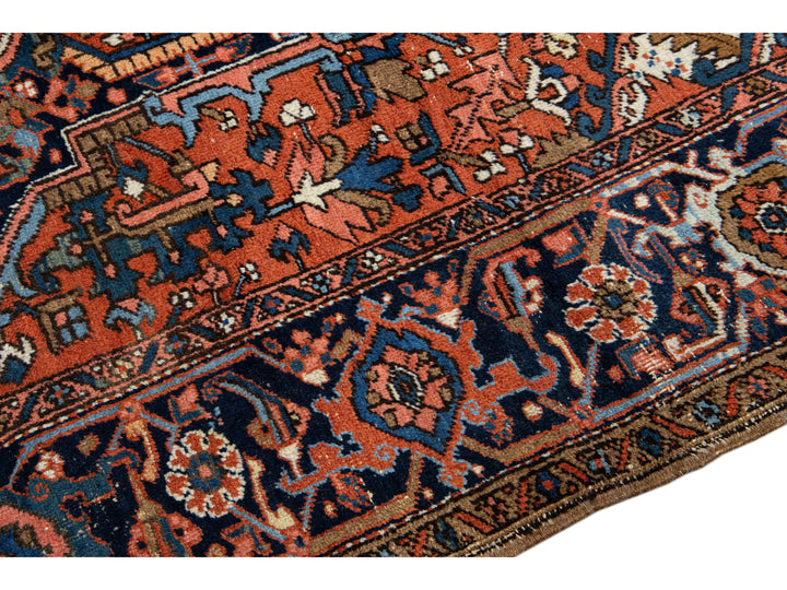 Antique Heriz Wool Rug 8 X 11
