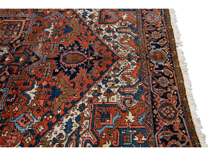 Antique Heriz Wool Rug 8 X 11