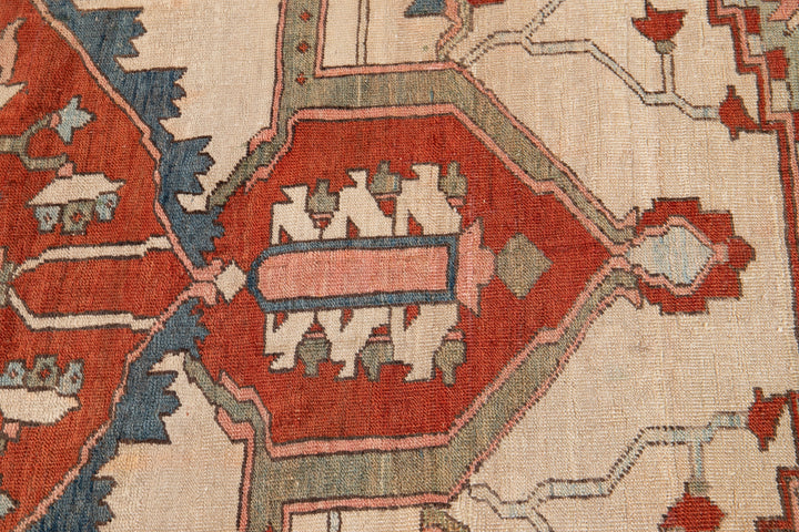 19th Century Antique Serapi Wool Rug 9 X 13