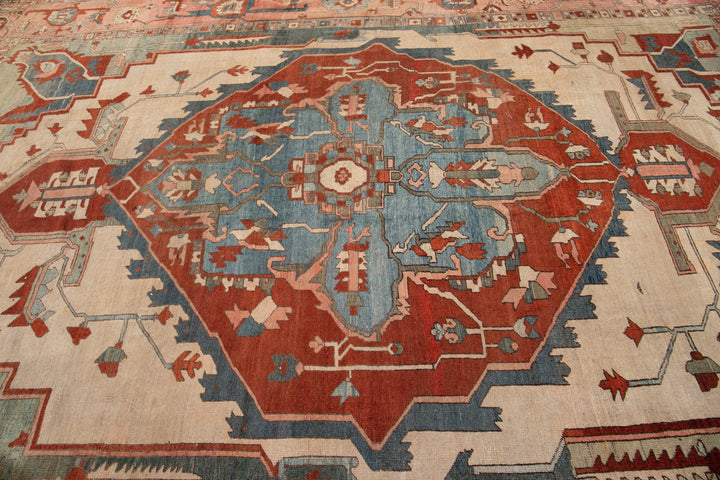 19th Century Antique Serapi Wool Rug 9 X 13