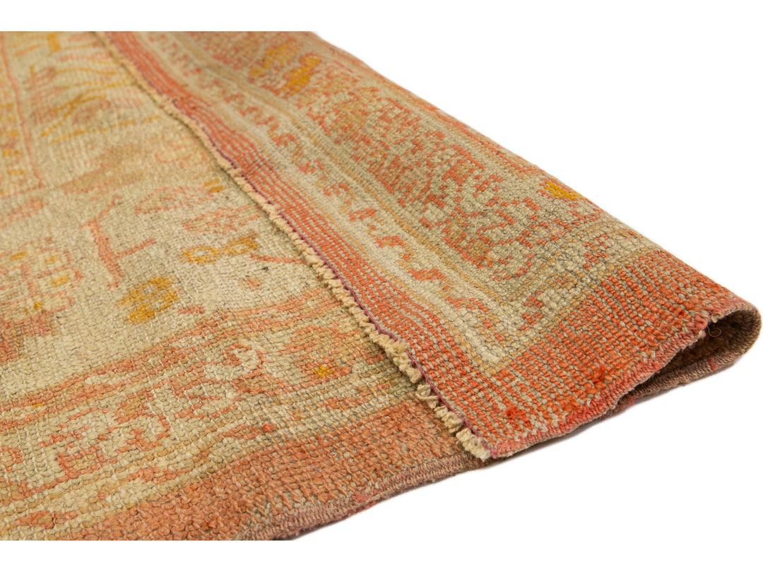 Antique Turkish Oushak Wool Rug 13 X 17