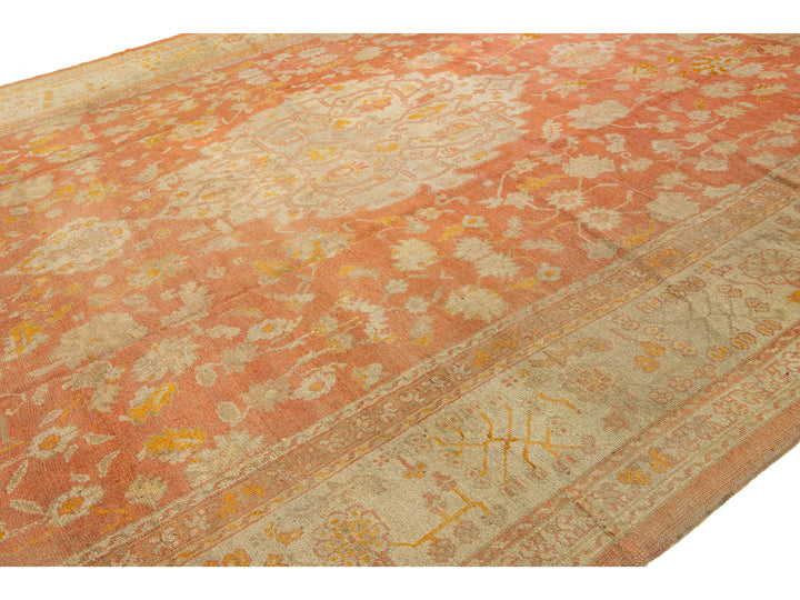 Antique Turkish Oushak Wool Rug 13 X 17