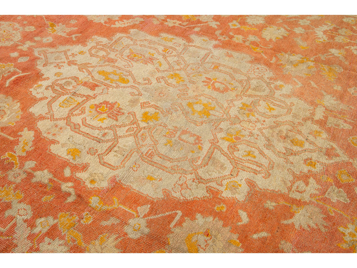 Antique Turkish Oushak Wool Rug 13 X 17