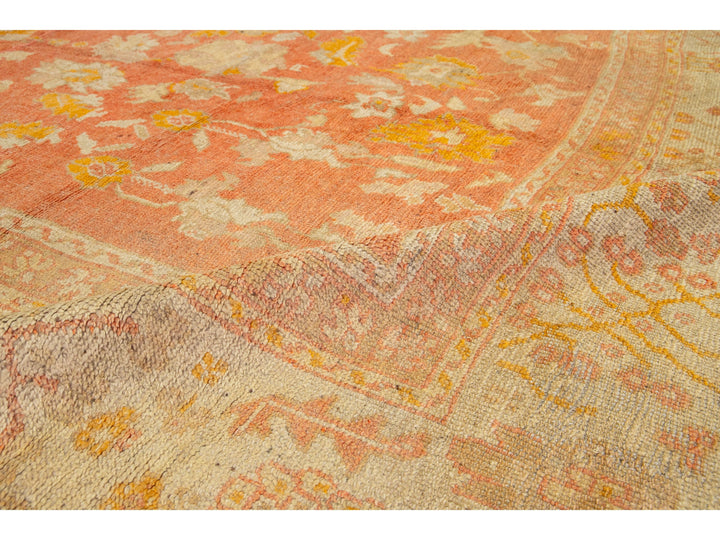 Antique Turkish Oushak Wool Rug 13 X 17