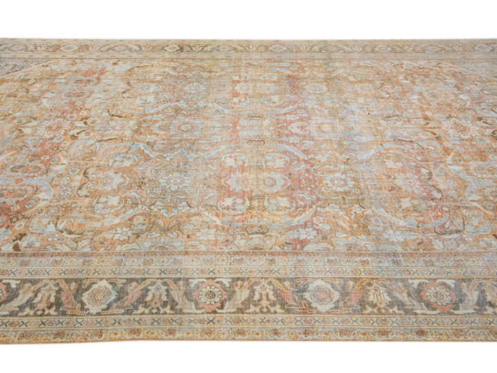 Antique Persian Mahal Wool Rug 10 x 17